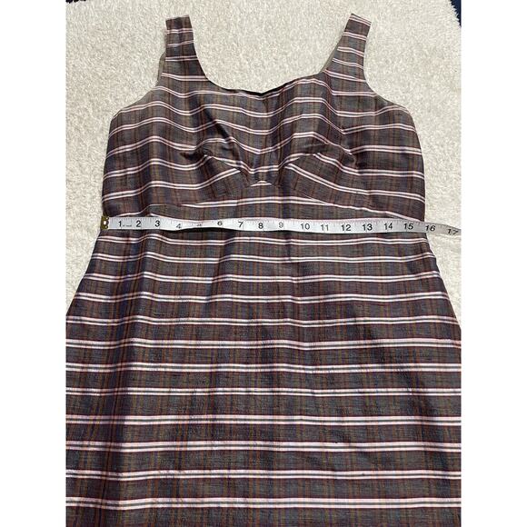Y2K VTG Esprit Dress Plaid Silk Structured Dress Womens Sz Medium Dark Academia - Picture 3 of 11